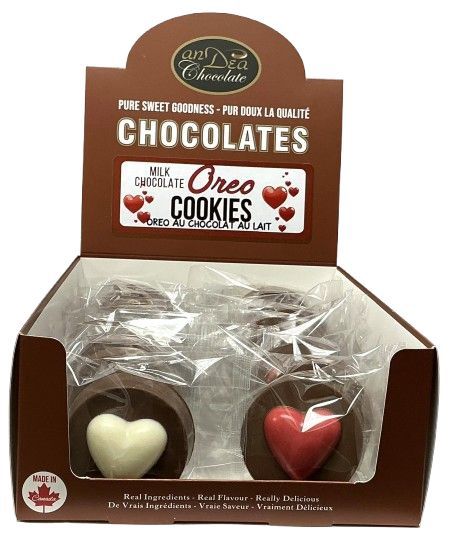 H49600 - CHOCOLATE OREO COOKIE / RED+WHITE HEARTS