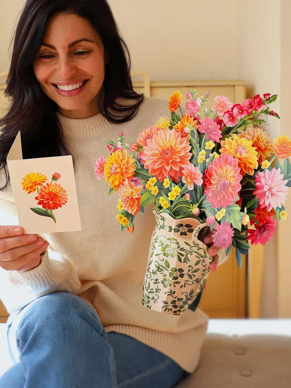 327-7309 - POP-UP FLOWER BOUQUET - DAHLIA SUNRISE