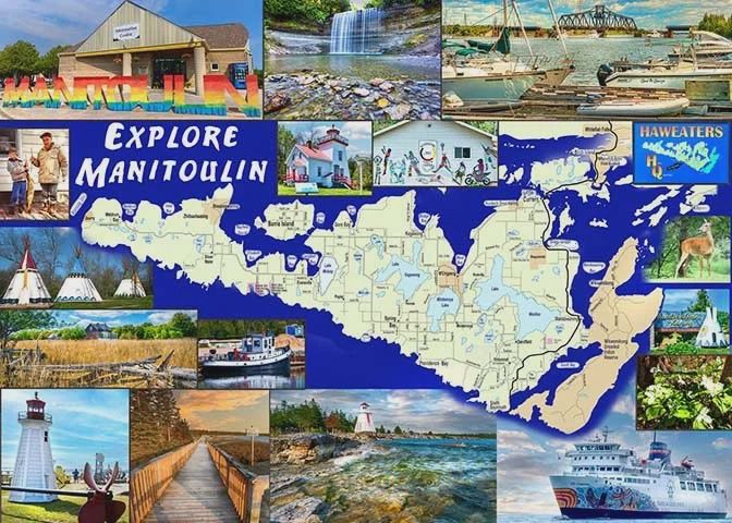 1000 PC - 478 - PUZZLE - EXPLORE MANITOULIN MAP