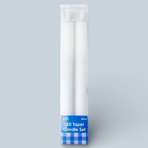 GE5008 - LED TAPER CANDLES - SET/2 WHITE