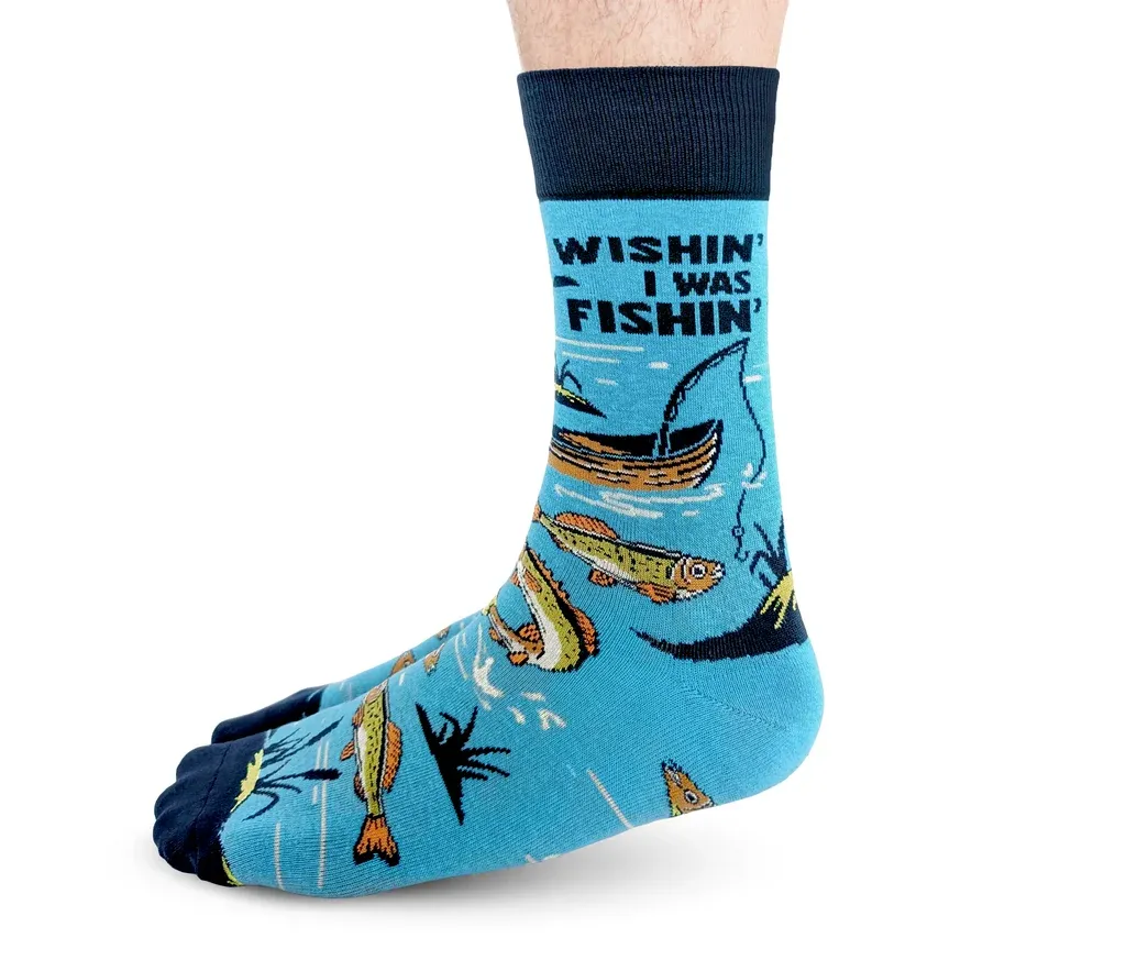 2049 - MEN'S SOCKS - WISHIN' I WAS FISHIN'