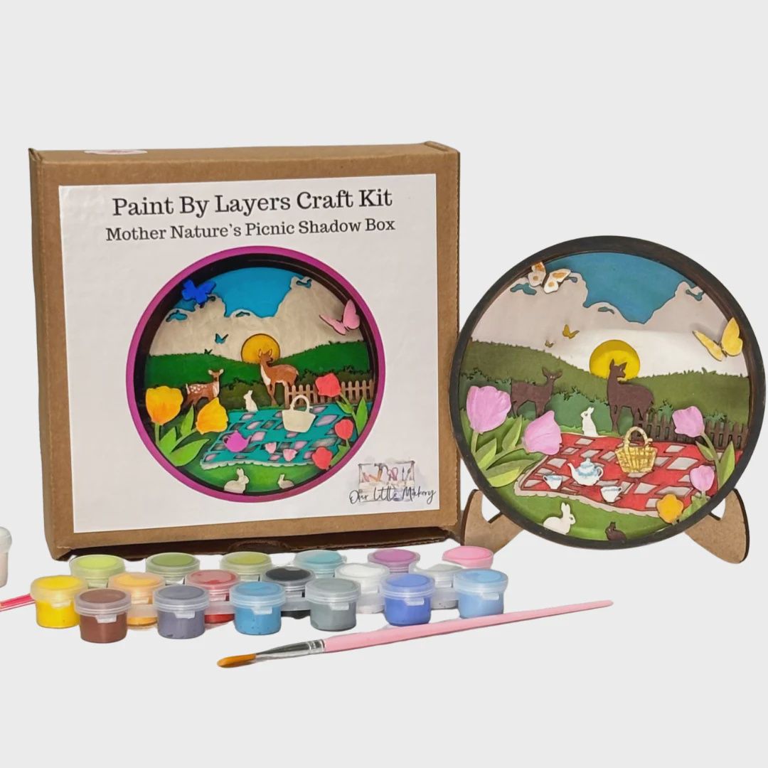 SB0075 - SHADOW BOX - MOTHER NATURE'S PICNIC