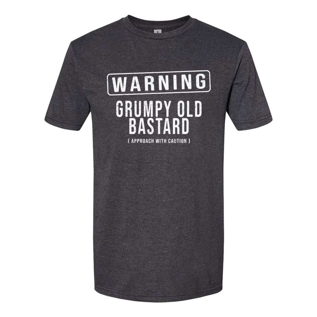 210-022  - TEE SHIRT - GRUMPY OLD BASTARD, COLOUR: DARK GRAY, SIZE: MEDIUM