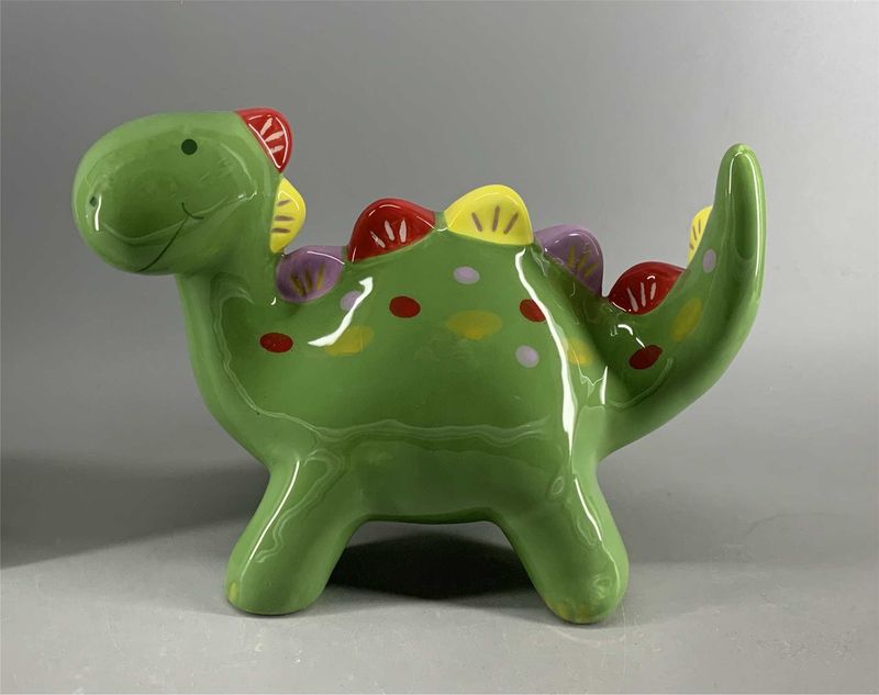 CAS296 - GREEN DINOSAUR MONEY BANK