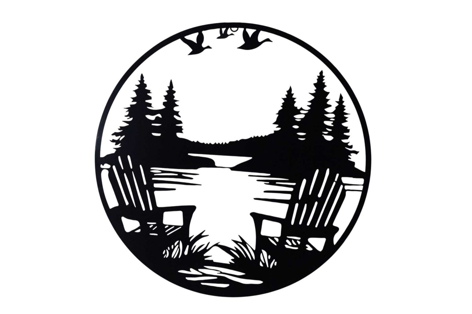 FCR50 - MEDALLION WITH MUSKOKA CHAIRS BY THE LAKE