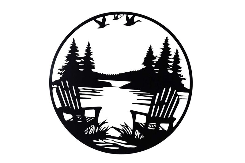 FCR50 - MEDALLION WITH MUSKOKA CHAIRS BY THE LAKE