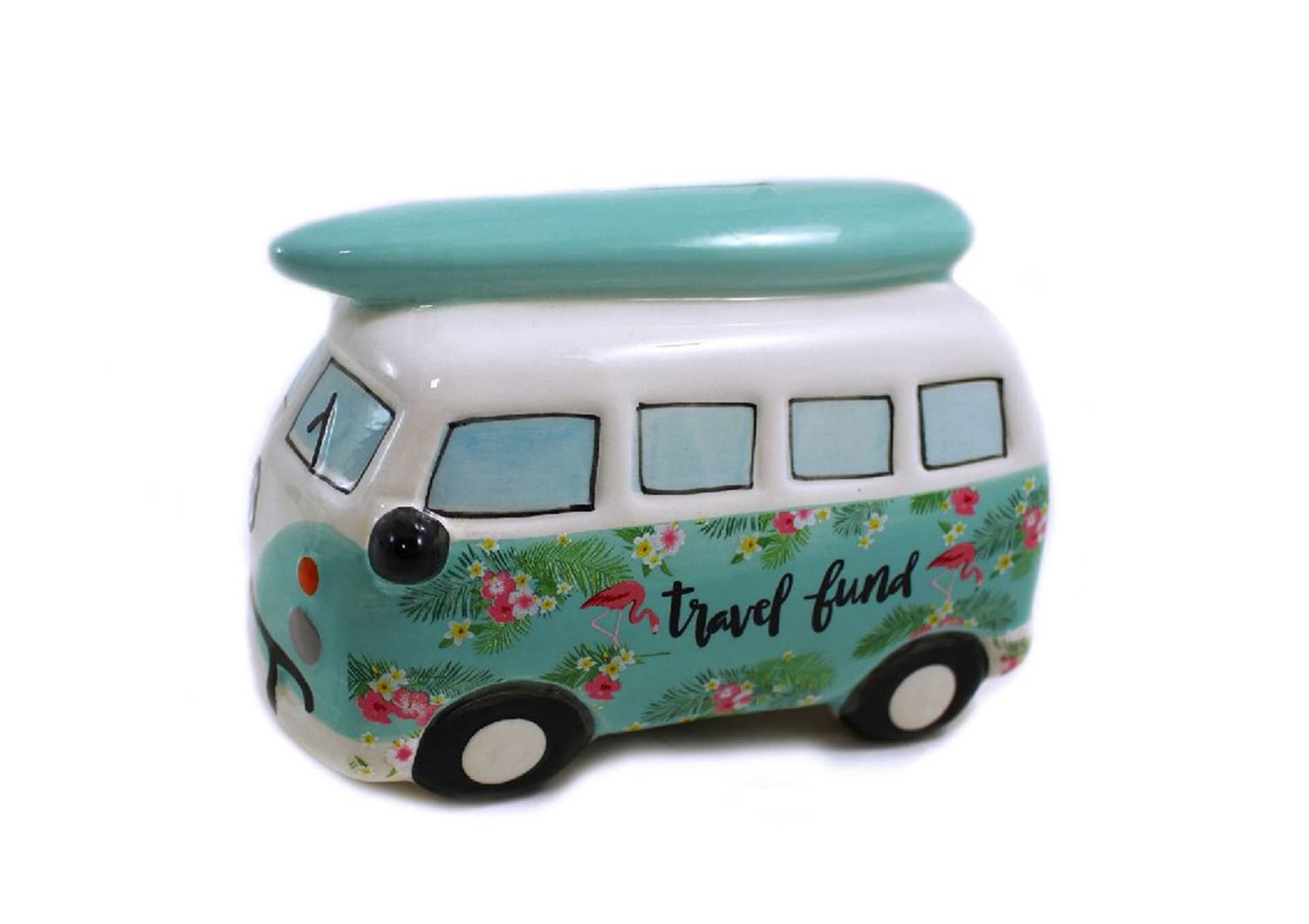 HM182 - TEAL VAN WITH SURFBOARD MONEY BANK
