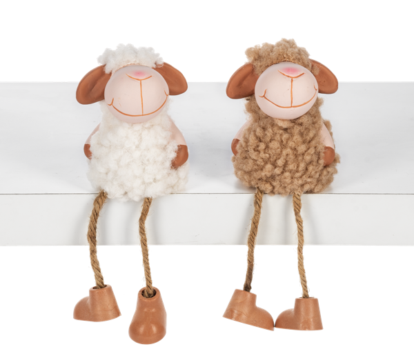 EA16454 - SHELF SITTER - FLUFFY SHEEP, COLOUR: WHITE