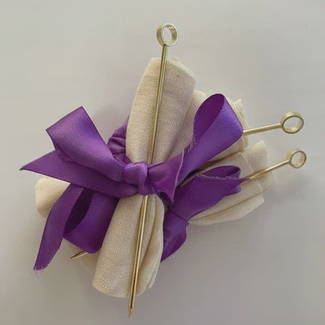 STEEP CALM - ECO-FRIENDLY REUSABLE MUSLIN TEA FILTERS (3PK) + GOLD STEEPING STICK