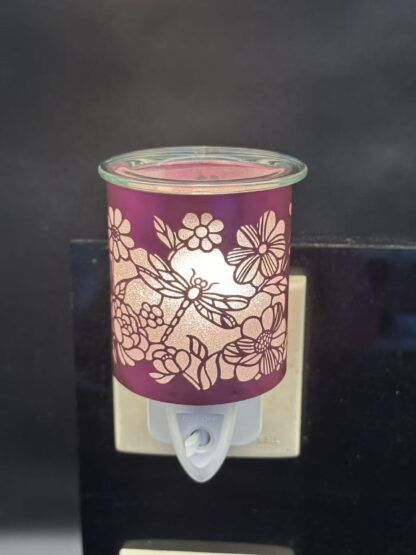 NL261201 - NIGHT LIGHT W/WAX WARMER - SILVER DRAGONFLY