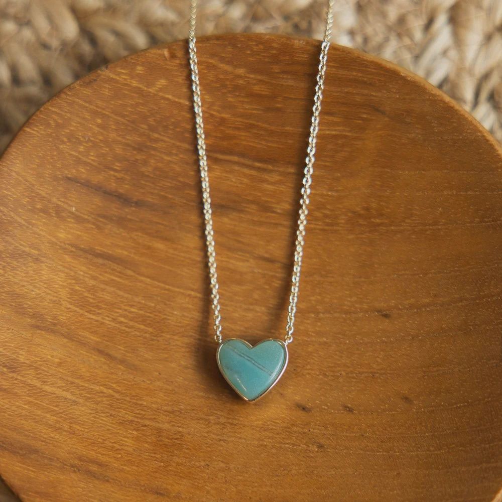 NECKLACE - ALL YOUR HEART, STYLE/COLOUR: GOLD/AMAZONITE