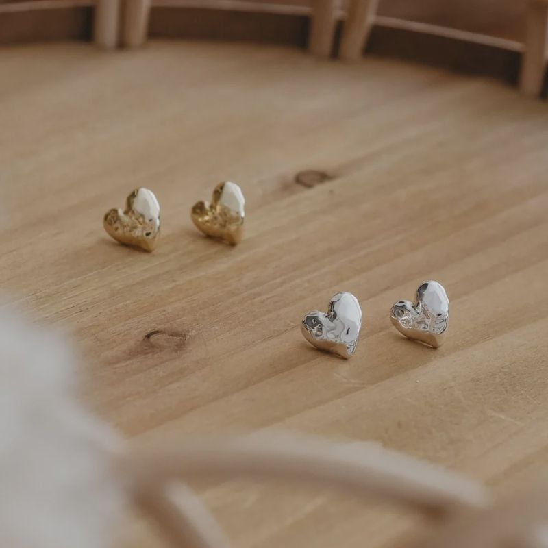 STUD EARRINGS - HUGE HEART