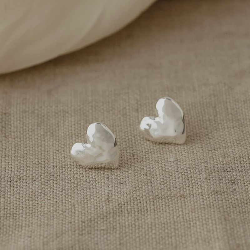 STUD EARRINGS - HUGE HEART