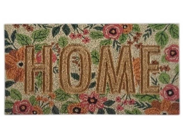 J-083-AC - EMBOSSED COIR DOOR MAT (FLORAL - HOME)