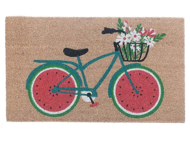J-021-BQ - COIR DOOR MAT (BICYCLE WITH FLOWER)