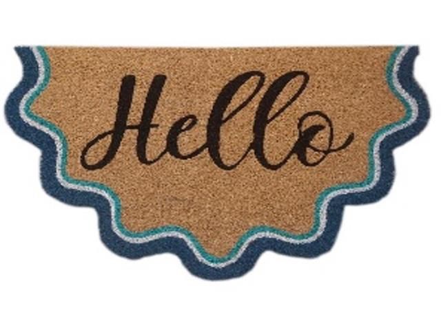 J-080-AR - WAVY SHAPE COIR DOOR MAT (HELLO)
