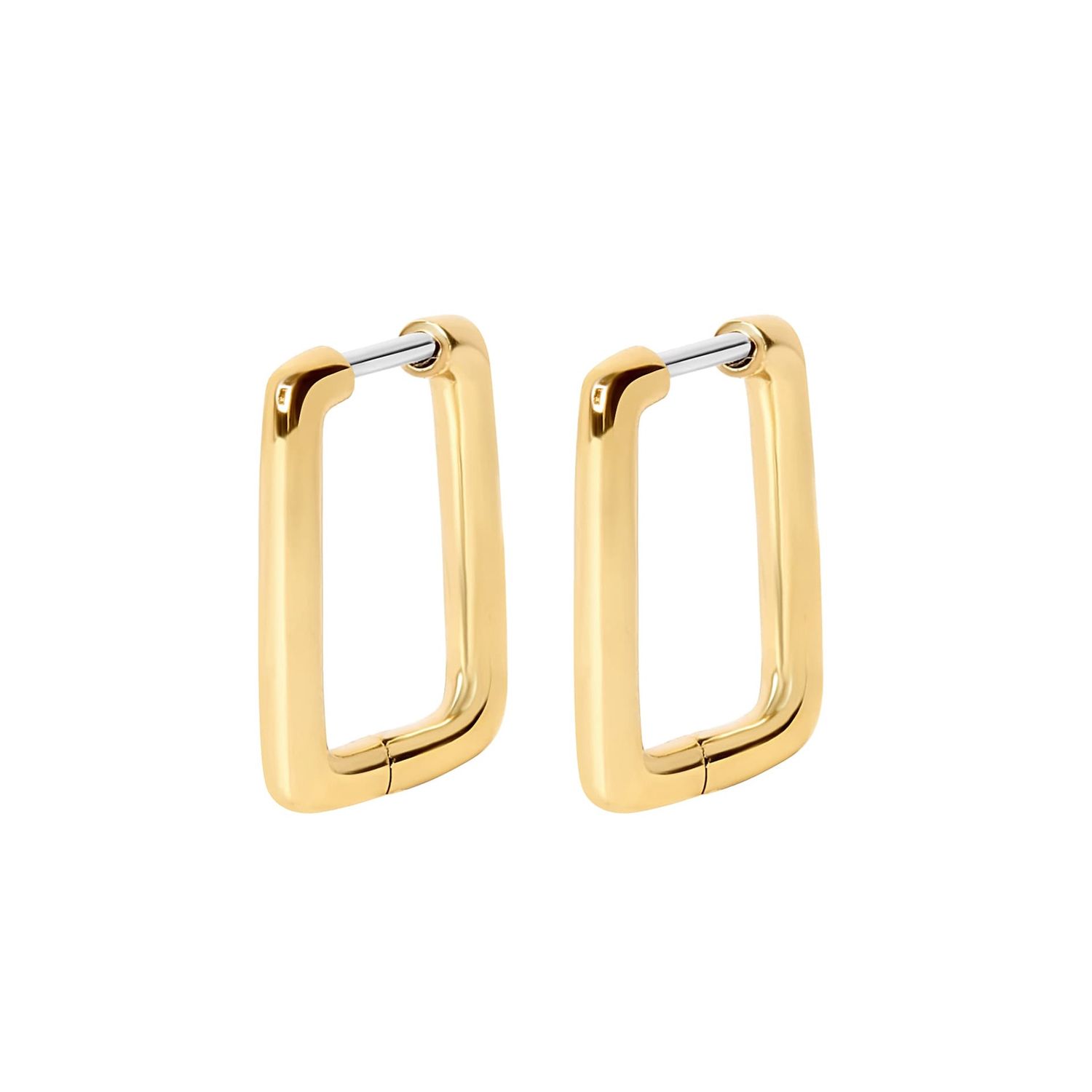 E616-26 - EARRINGS / LENA - THIN SQUARE HUGGIE, FINISH: GOLD
