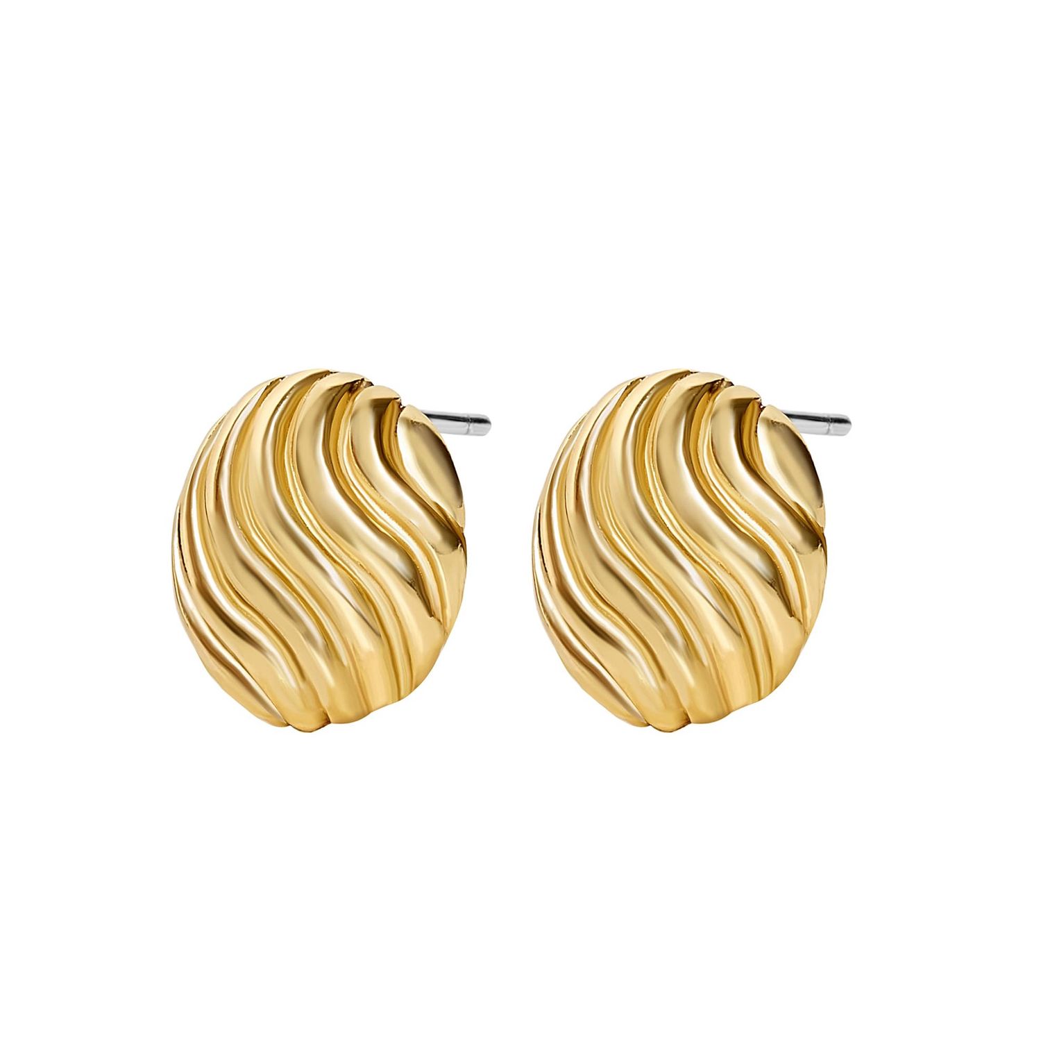 E630-26 - EARRINGS / ESTHER - OVAL STUD, FINISH: GOLD