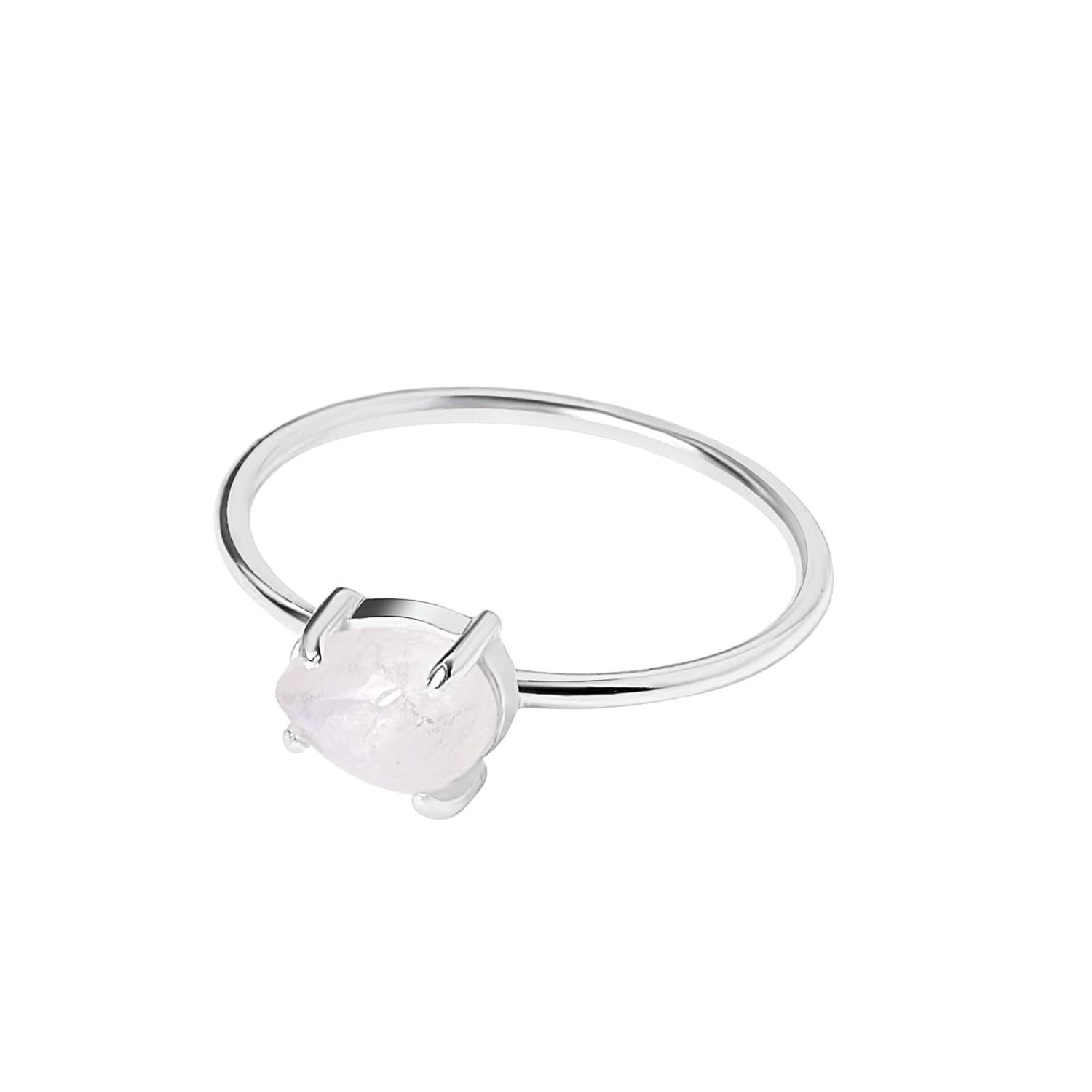 R529-25 - RING - SABINE / OVAL MOONSTONE, FINISH: SILVER, SIZE: 6