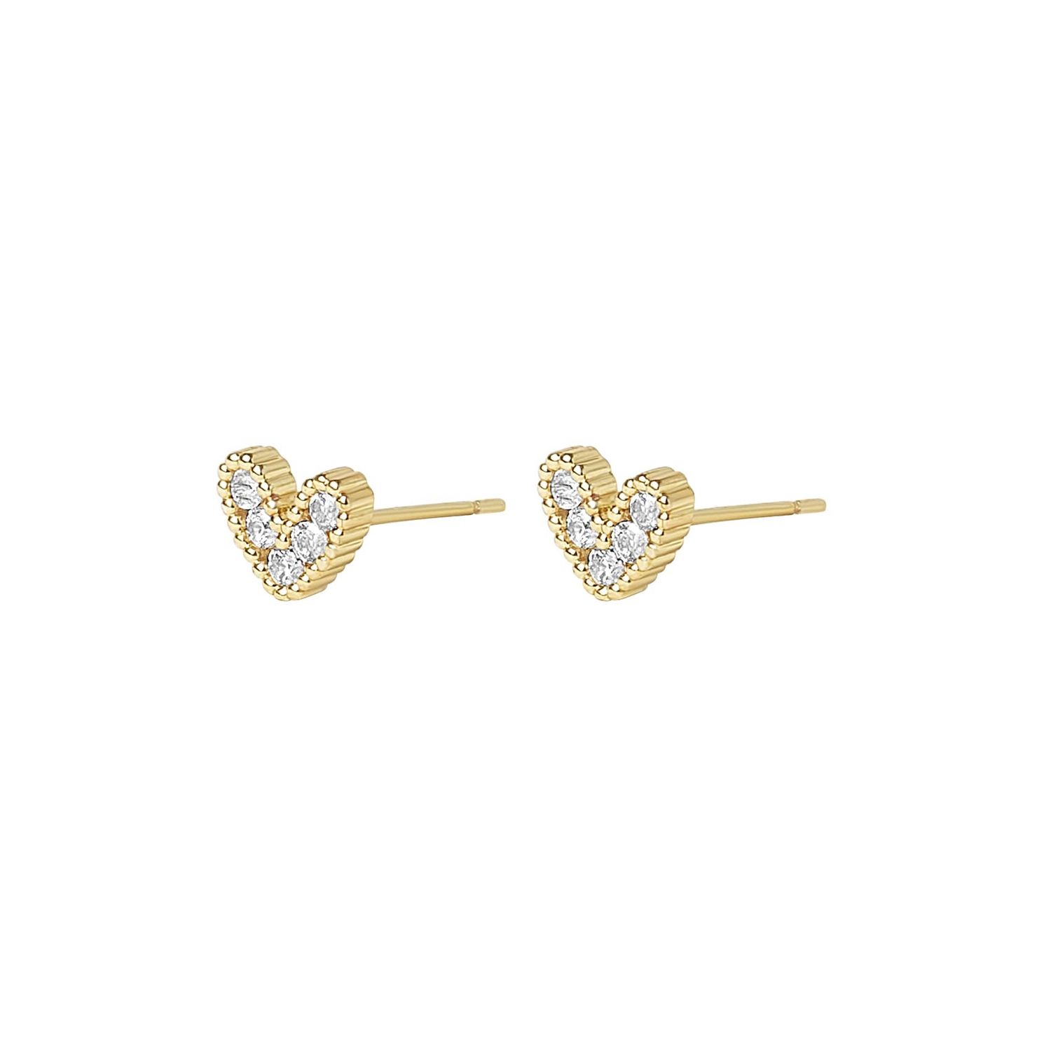 E413-25 - EARRINGS - PRESLEY / RHINESTONE STUD, STYLE/COLOUR: GOLD/CLEAR