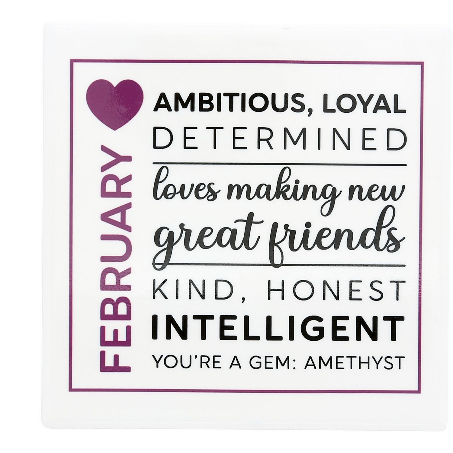 53573 - FEBRUARY - 4"X4" CERAMIC COASTER