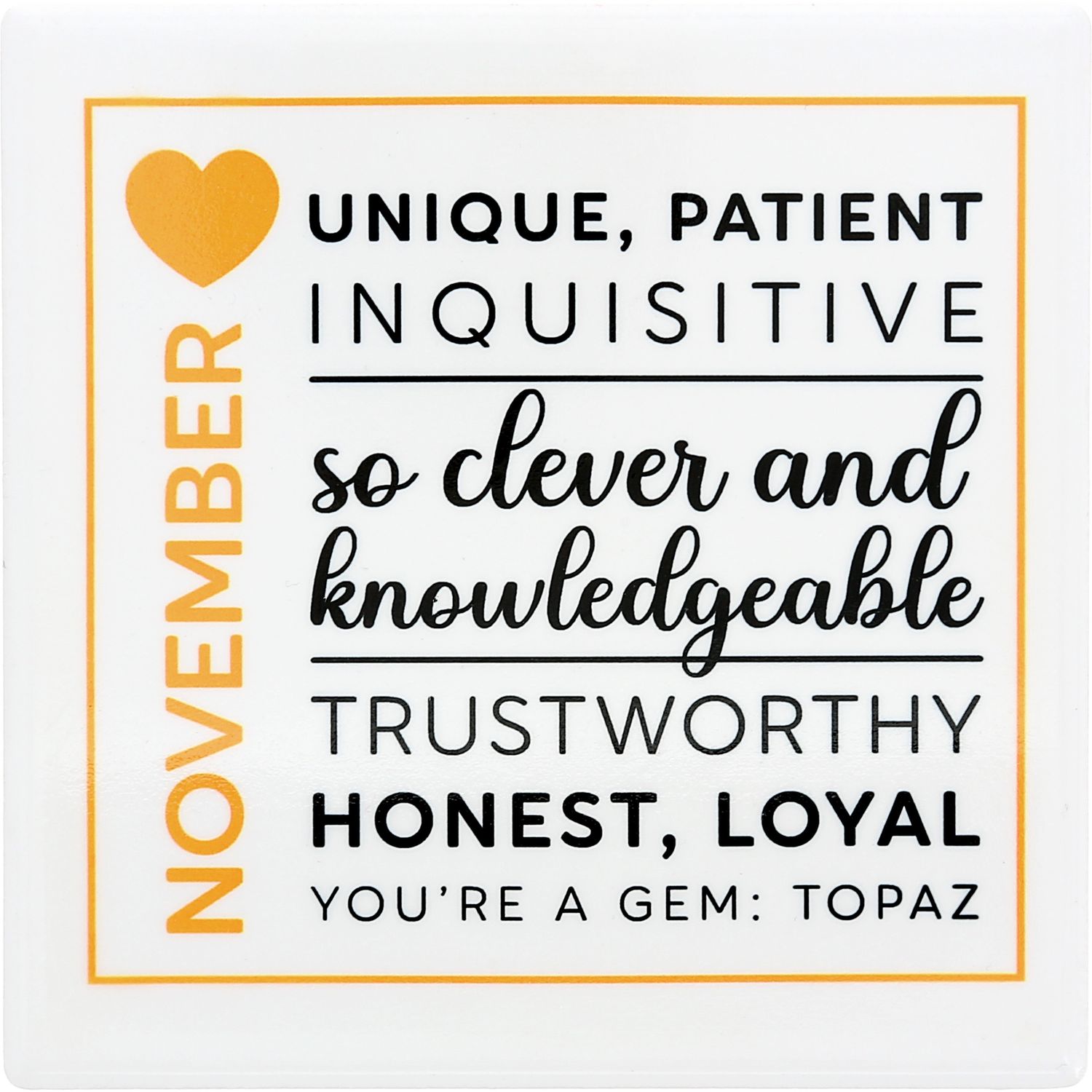 53582 - NOVEMBER - 4"X4" CERAMIC COASTER