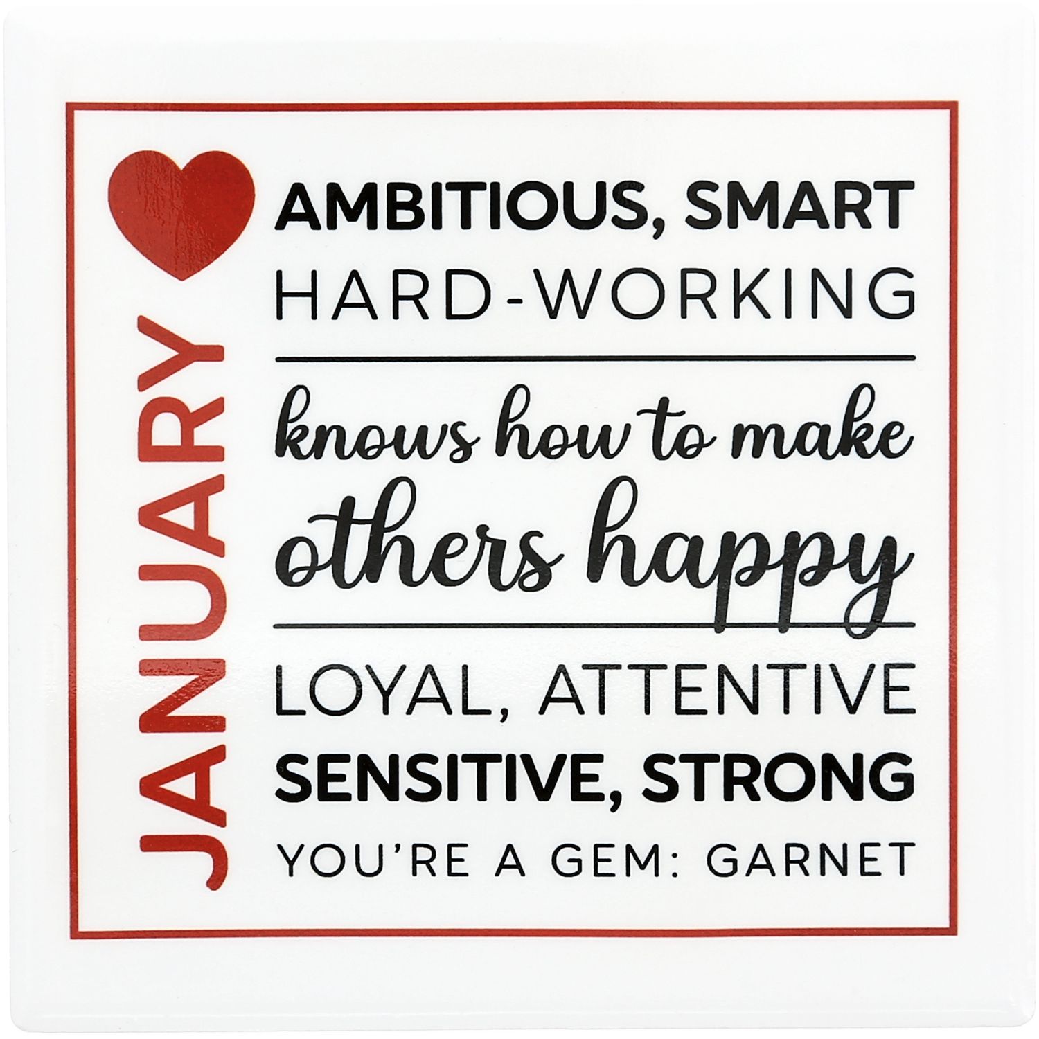 53572 - JANUARY - 4"X4" CERAMIC COASTER