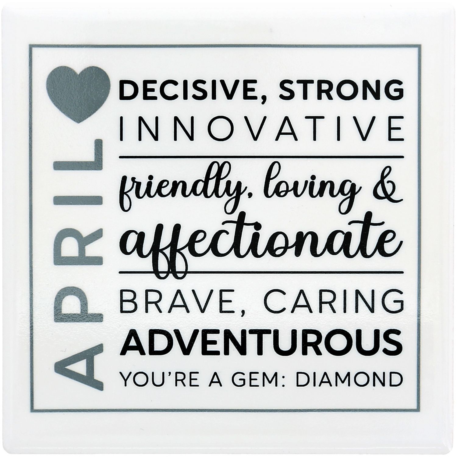 53575 - APRIL - 4"X4" CERAMIC COASTER