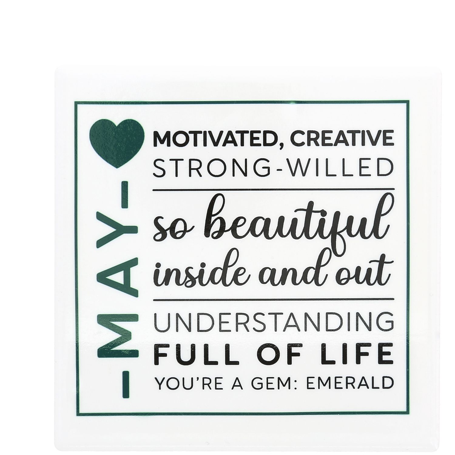 53576 - MAY - 4"X4" CERAMIC COASTER