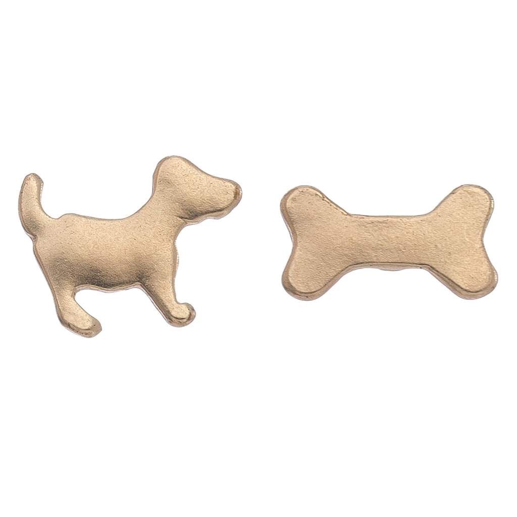 HW42463-76 - EARRING STUD BUD DOG/BONE GOLD