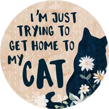 CC78124 - CAR COASTER - HOME TO MY CAT