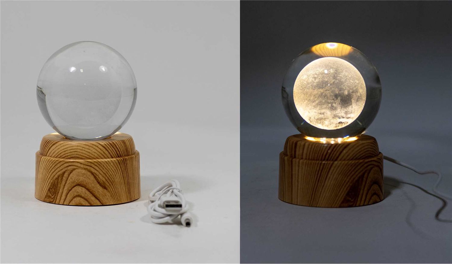 WW403M - CRYSTAL BALL LED LAMP / MOON