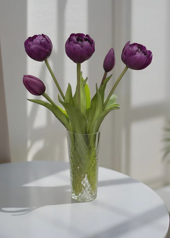 15" FRESH TOUCH PEONY TULIP BUNDLE - PURPLE AVANT GARDE