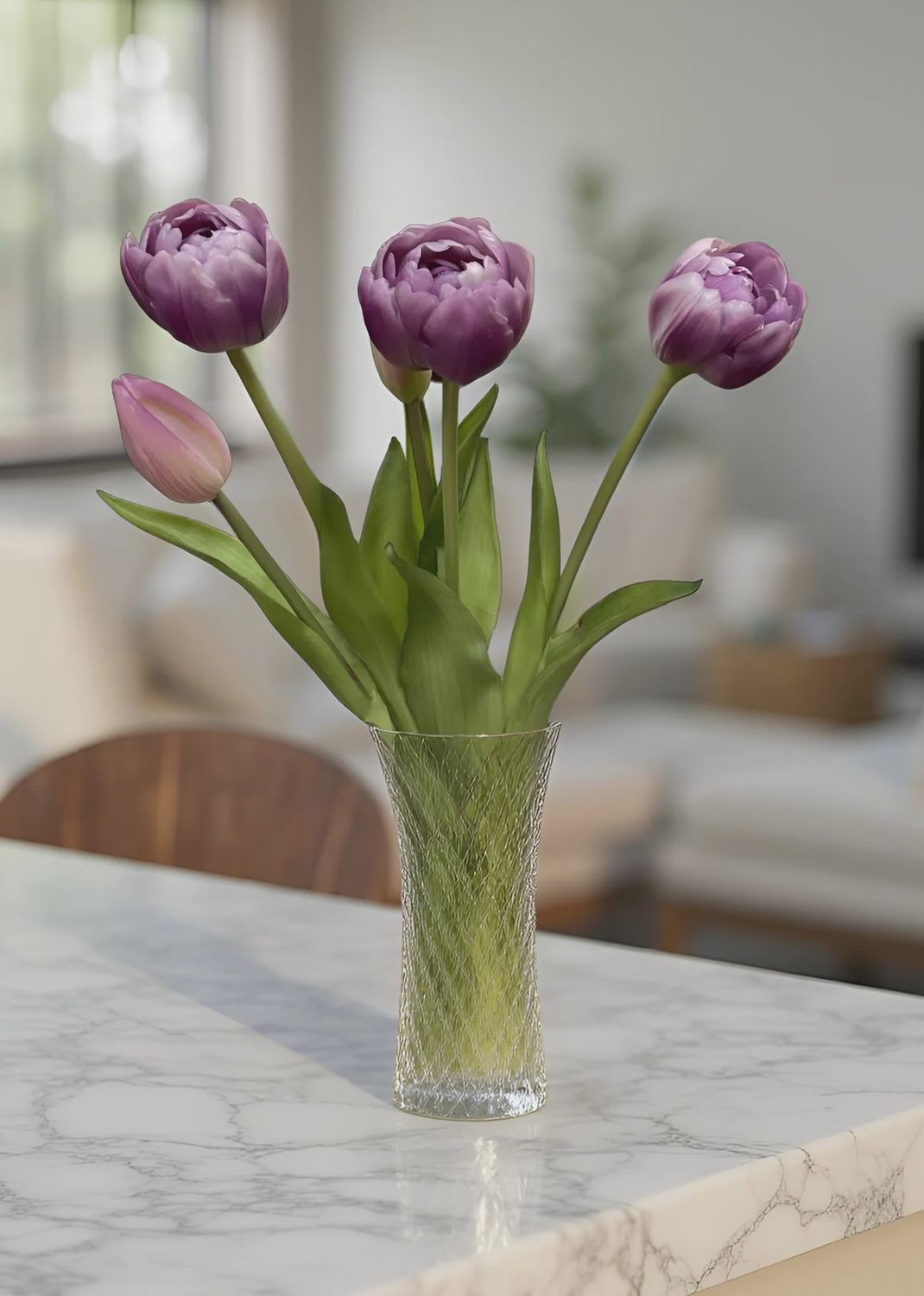15" FRESH TOUCH PEONY TULIP BUNDLE - LAVENDER AVANT GARDE