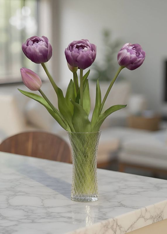 15" FRESH TOUCH PEONY TULIP BUNDLE - LAVENDER AVANT GARDE