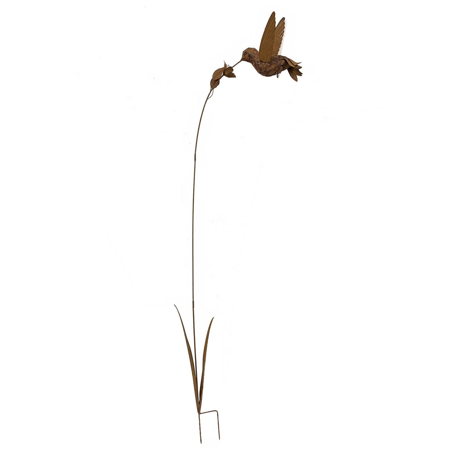 GD6243 - RUSTIC HUMMINGBIRD ON FLOWER GARDEN STAKE