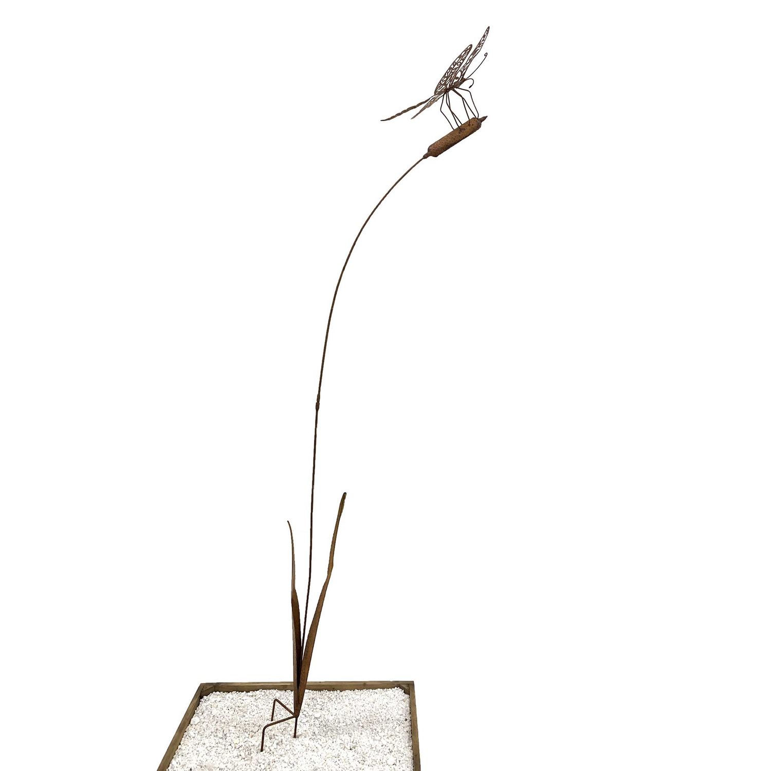 GD6239 - RUSTIC DRAGONFLY ON BULRUSH GARDEN STAKE