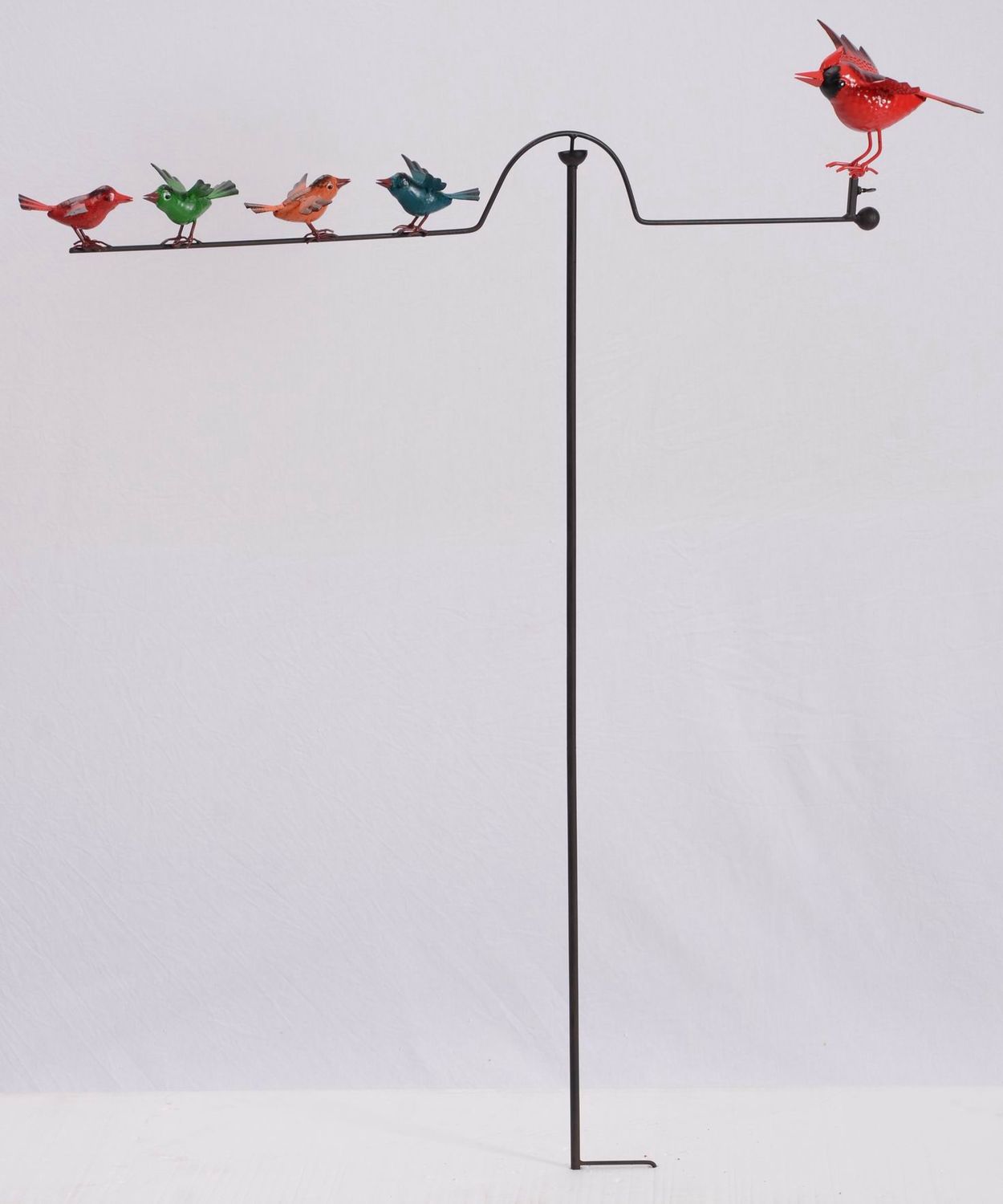 GD6233 - ROCKING / BALANCING CARDINAL + BIRDS GARDEN STAKE