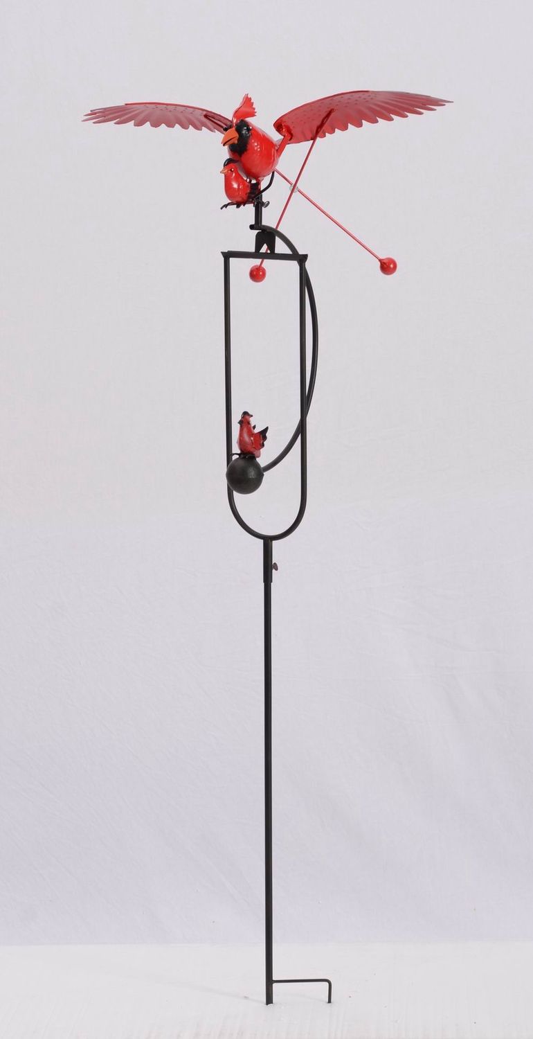 GD6223 - METAL ROCKING / BALANCING CARDINAL STAKE