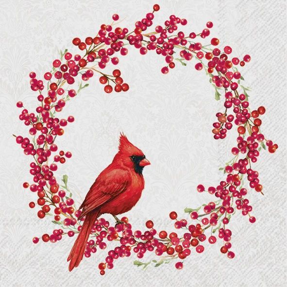C1128145 - COCKTAIL NAPKIN / RED CARDINAL