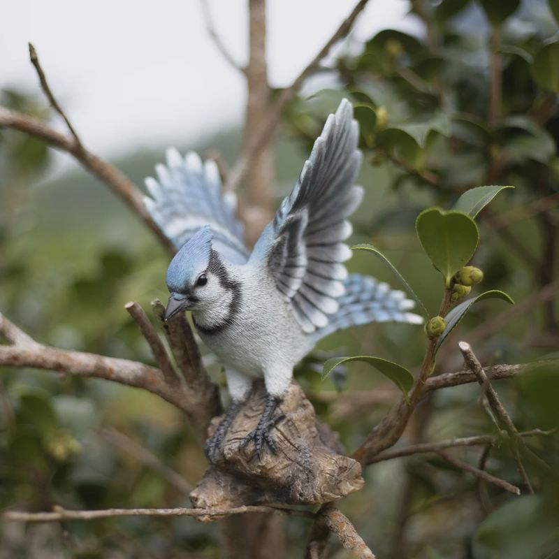 87758-T - BLUE JAY ON STUMP / 6.89" H