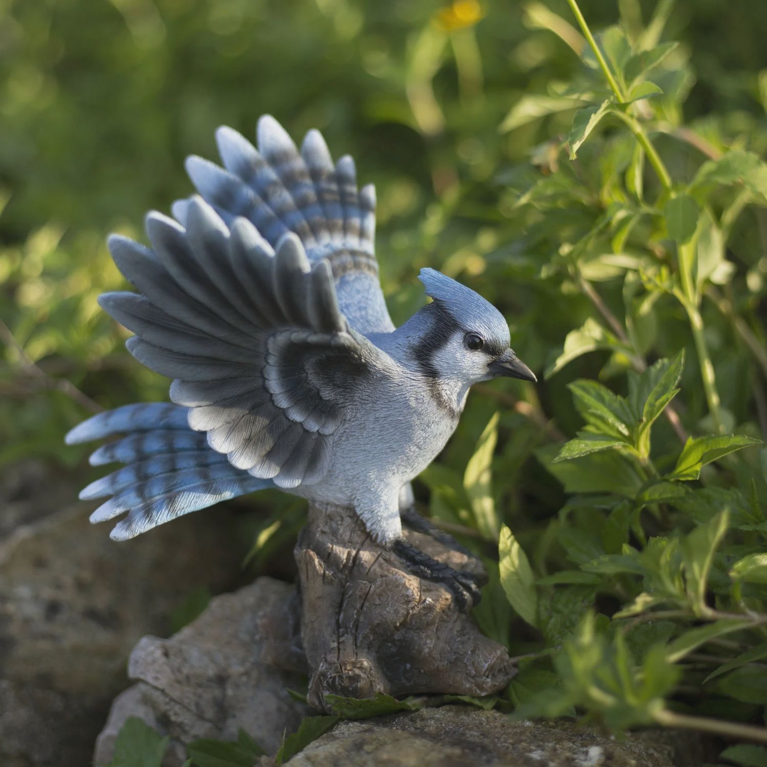 87758-T - BLUE JAY ON STUMP / 6.89" H