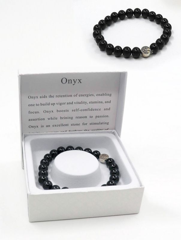 BR1234-02  - BLESSING BEAD BRACELET / ONYX