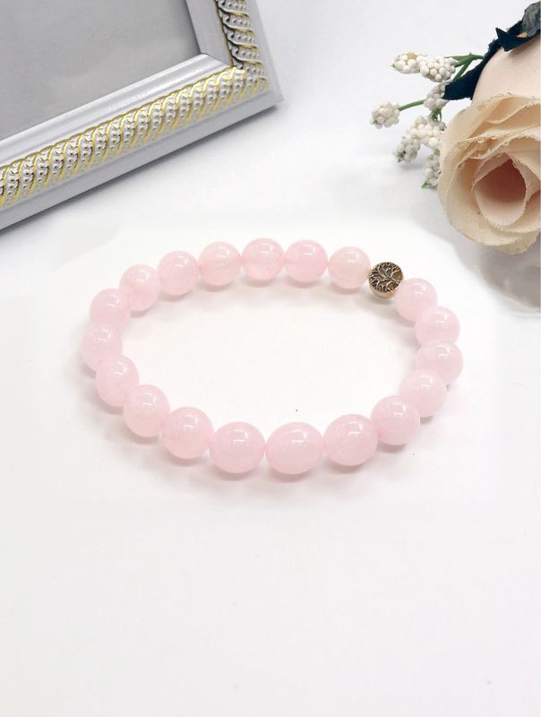 BR1243 - BLESSING BEAD BRACELET / ROSE QUARTZ