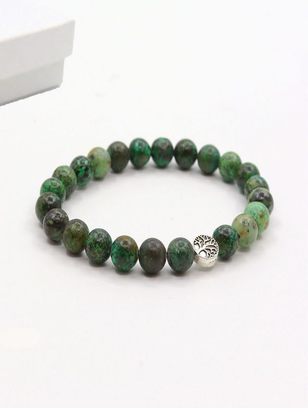 BR1257 - BLESSING BEAD BRACELET / AFRICAN TURQUOISE