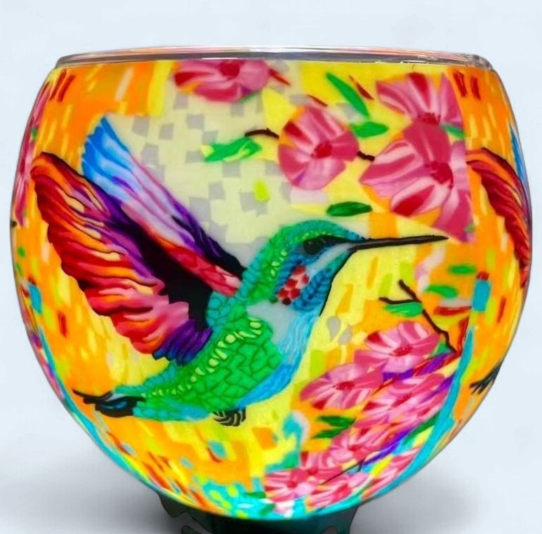 250248 - CLAYMASTER LIGHT GLASS - COLOURFUL HUMMINGBIRD