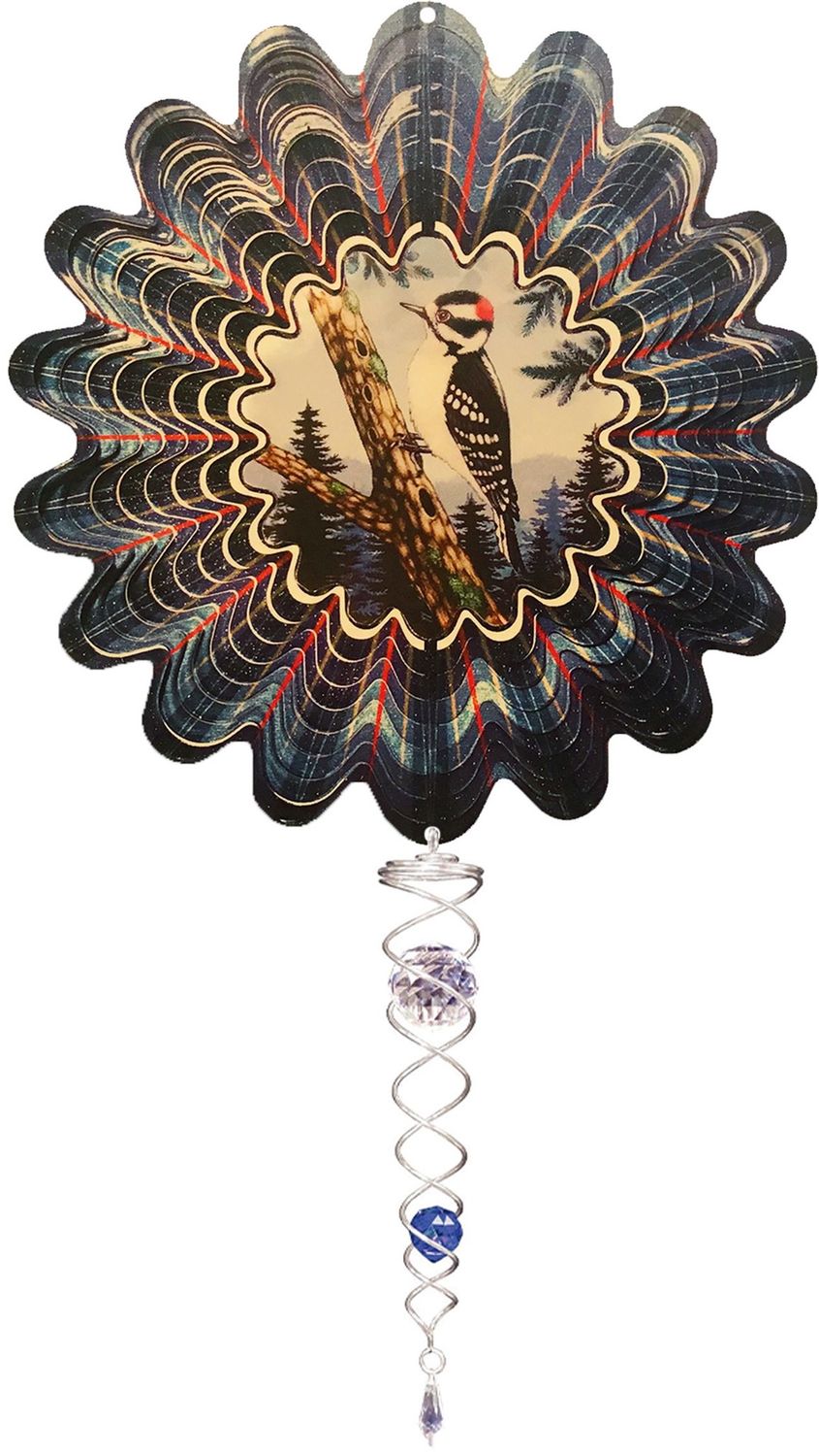 795SS - ANIMATED WOODPECKER W/ CRYSTAL TAIL - SM
