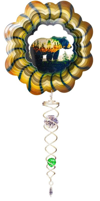 782SS - VIVID LANDSCAPE BEAR  W/ CRYSTAL TAIL - SET