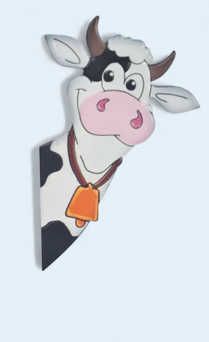 HUN26S - METAL WALL/FENCE ART - 3/ASST -  COW / ROOSTER / DONKEY, DESIGN: COW