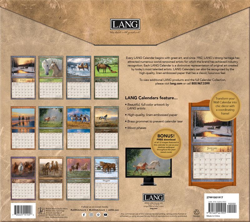 2027 LANG CALENDAR - HORSES IN THE MIST